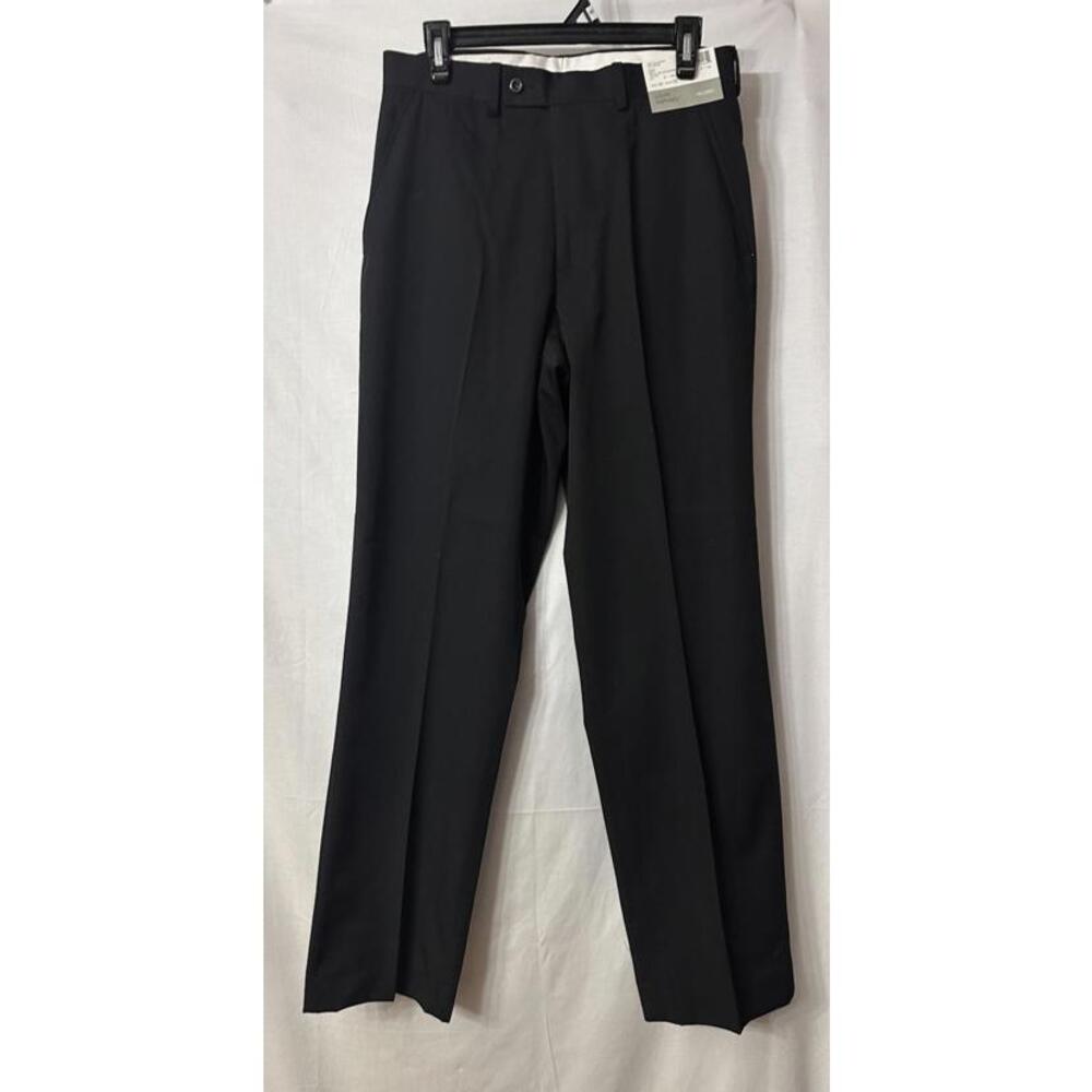 NWT Louis Raphael Tailored Mens Black Flat Front Dress Pants Slacks Size 30x32